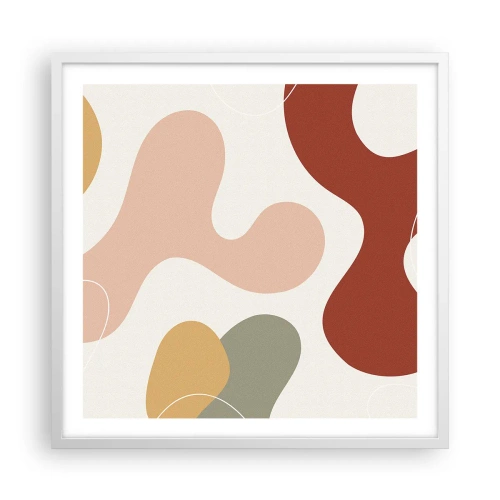 Plakat w białej ramie - Esy czy floresy? - 60x60 cm