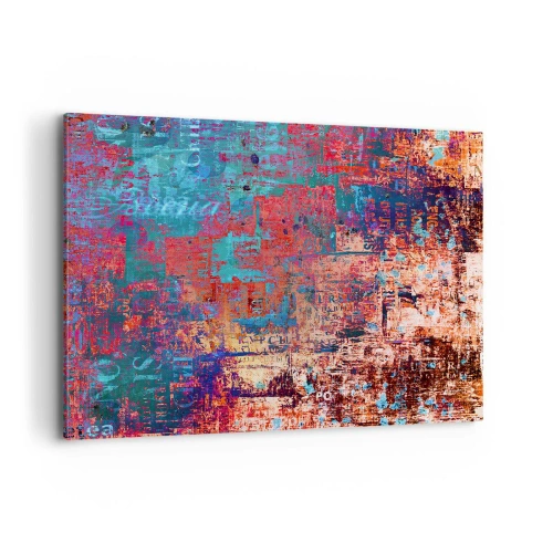 Obraz na płótnie - Abstrakcyjna kompozycja z mieszanką intensywnych kolorów - 120x80cm - Pamięć i niepamięć - Nowoczesna dekoracja ścienna do salonu, kuchni i sypialni ARTTOR