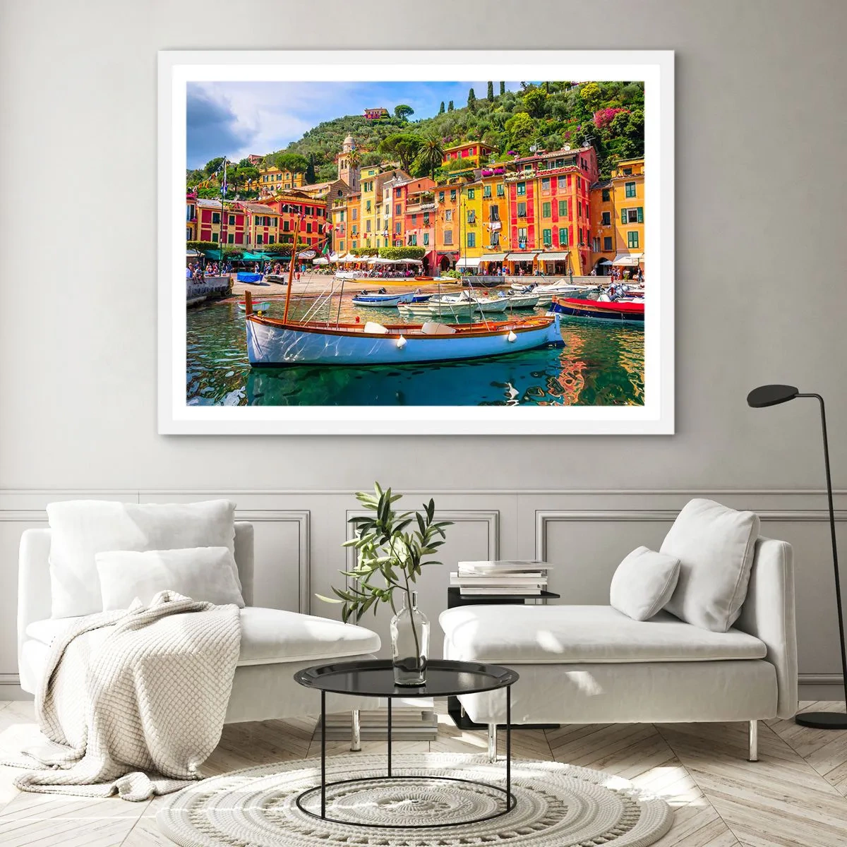 Plakat w białej ramie - Włoskie przedpołudnie - 100x70 cm