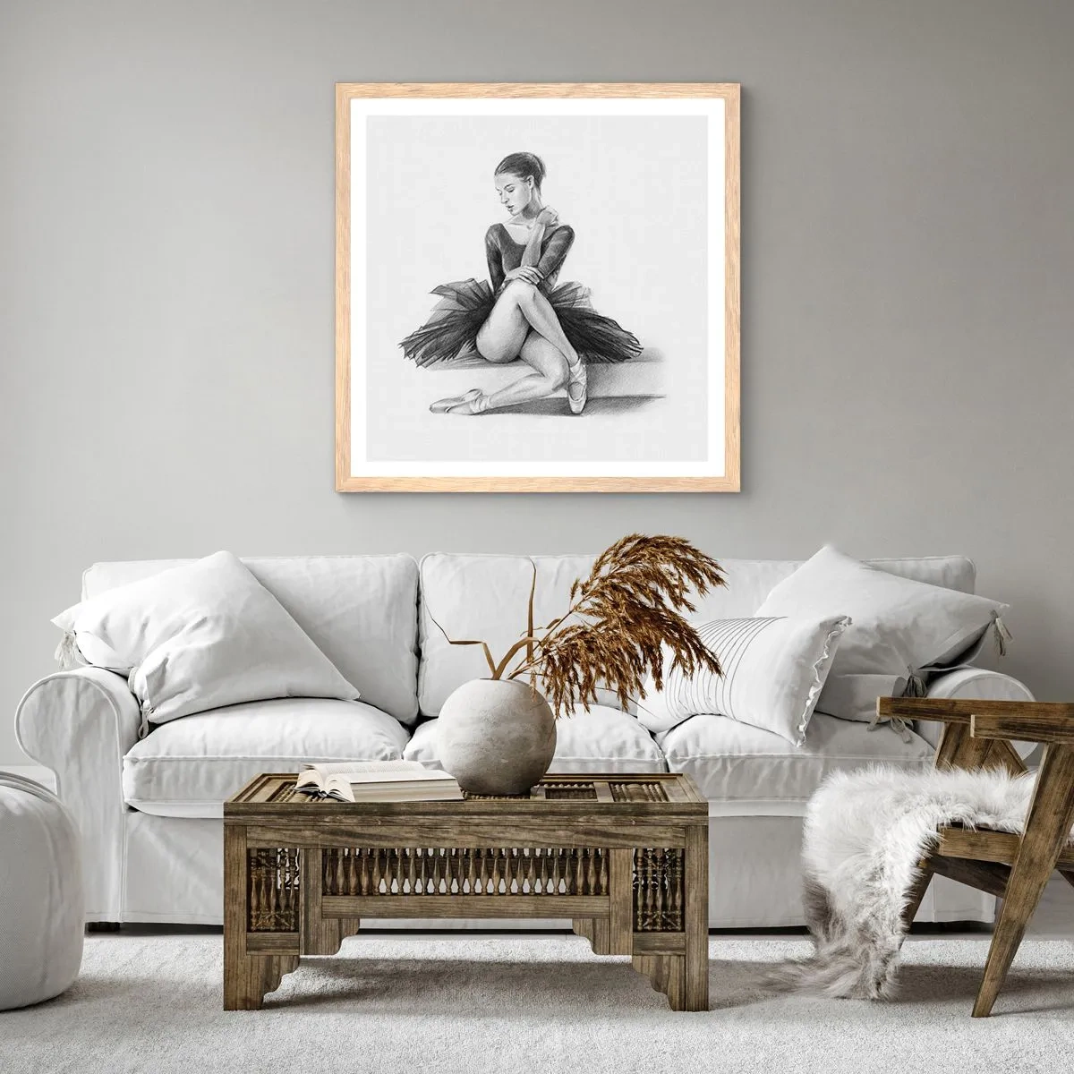 Plakat w ramie jasny dąb - Zaczarowana tańcem - 60x60 cm