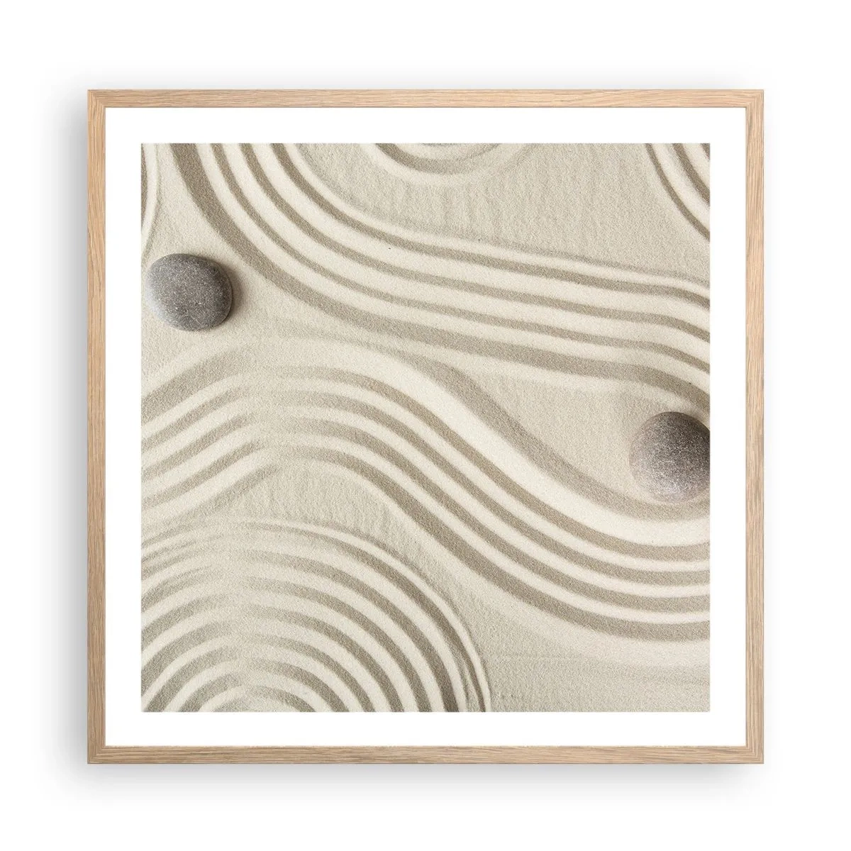 Plakat w ramie jasny dąb - Dotyk ciepła - 60x60 cm