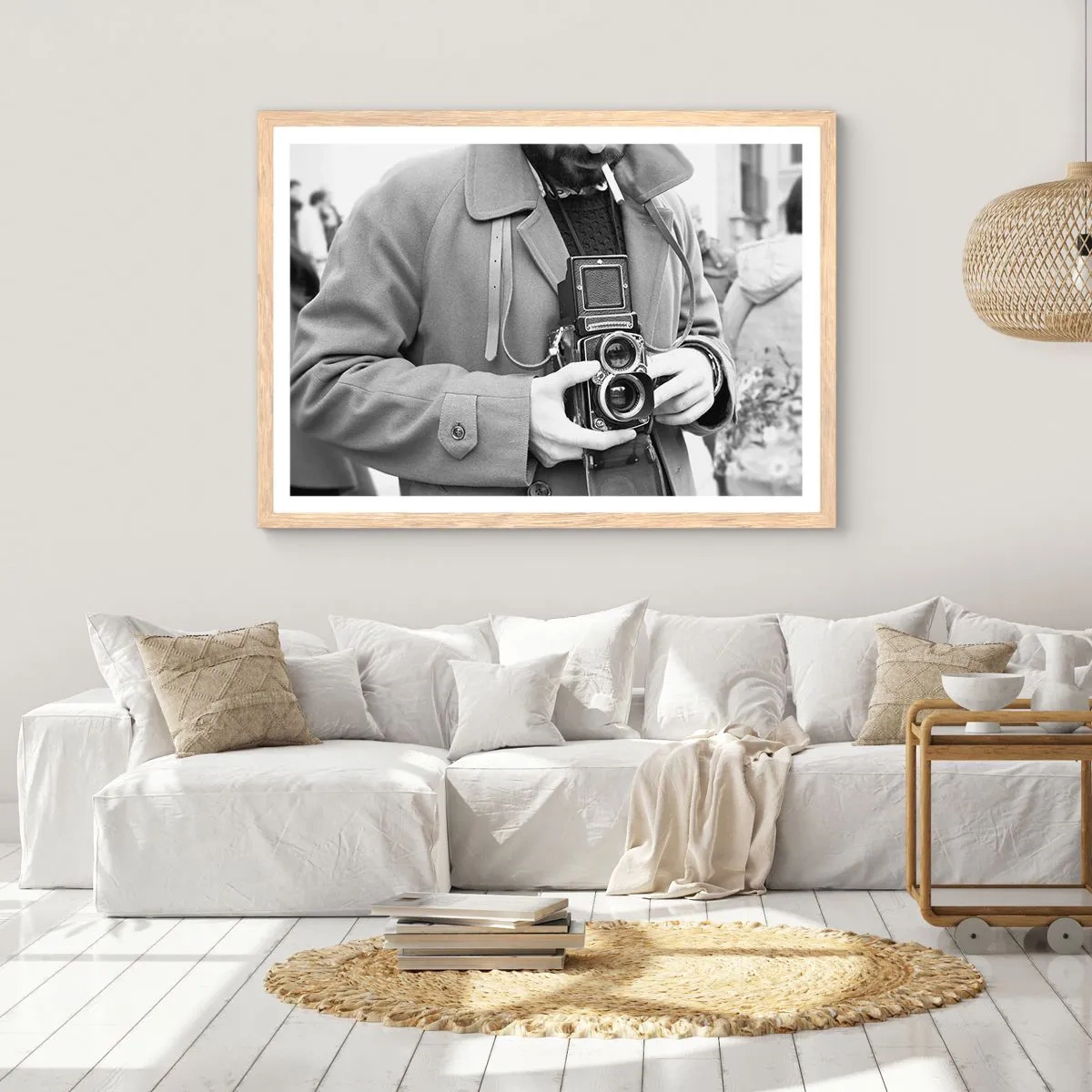 Plakat w ramie jasny dąb - W stylu retro - 100x70 cm