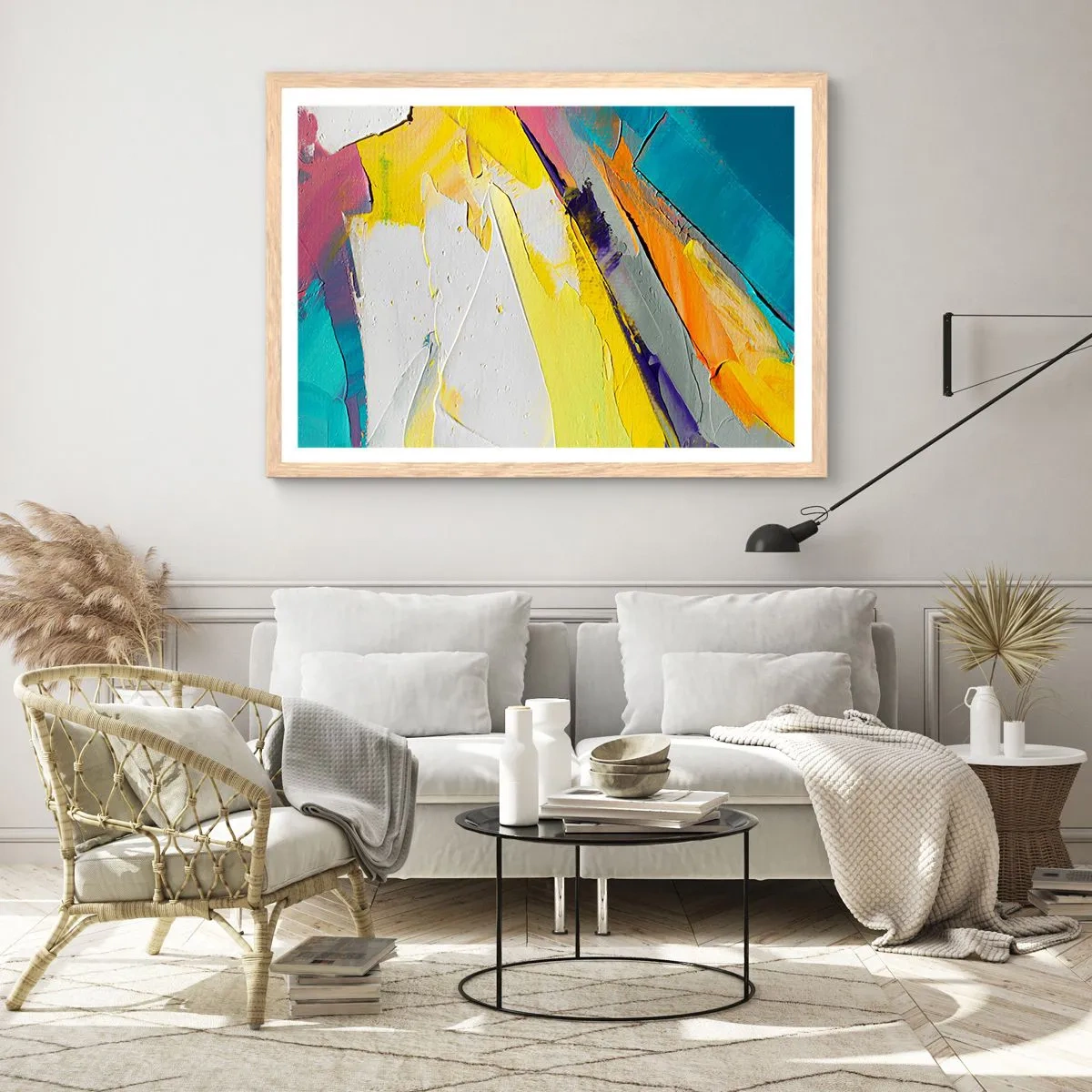 Plakat w ramie jasny dąb - Anatomia światła - 100x70 cm