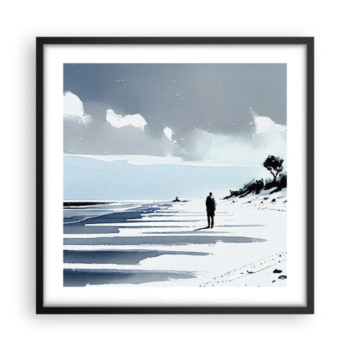 Plakat w czarnej ramie - Sam na sam - 50x50 cm