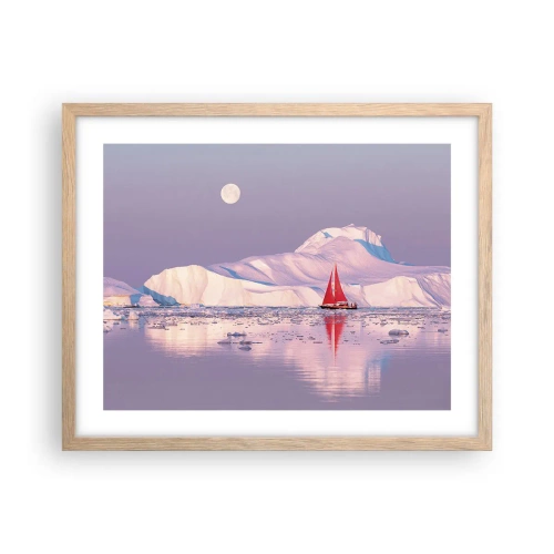 Plakat w ramie jasny dąb - Żar żagla, chłód lodu - 50x40 cm