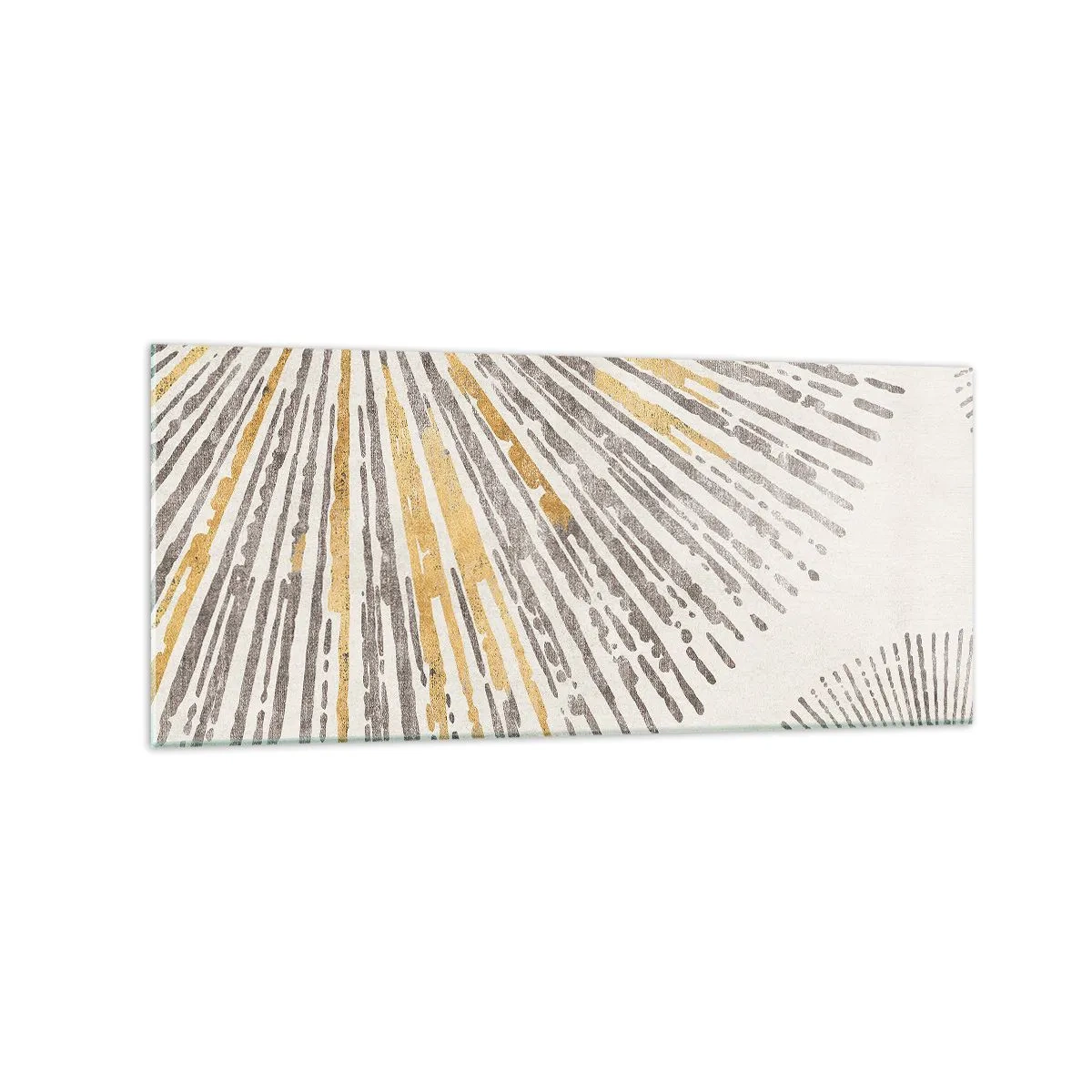 Obraz na szkle - Abstrakcyjny wzór w kształcie promieni - 120x50cm - Uroda promienia - Nowoczesna dekoracja ścienna do salonu i sypialni ARTTOR