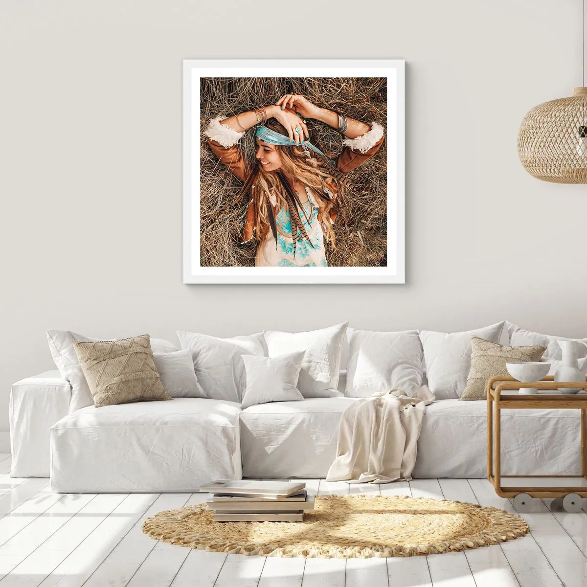 Plakat w białej ramie - W drodze do lata miłości - 40x40 cm