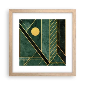 Plakat w ramie jasny dąb - Dynamika złota i lazuru - 30x30 cm