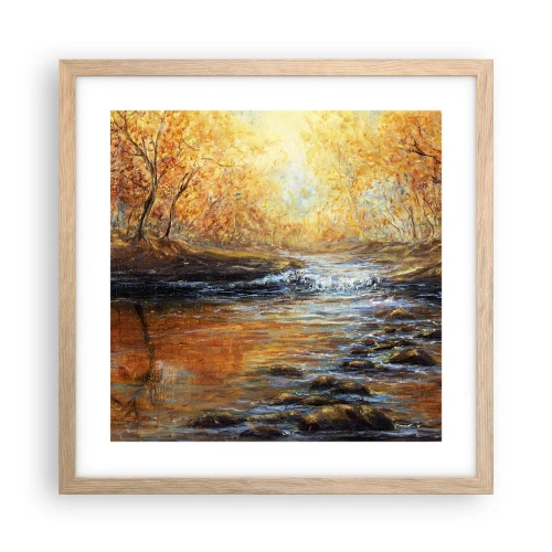 Plakat w ramie jasny dąb - Złoty potok - 40x40 cm
