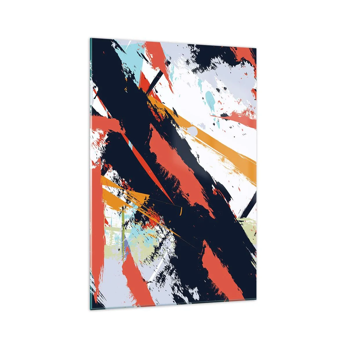 Obraz na szkle - Abstrakcyjne pociągnięcia pędzla w żywych kolorach - 70x100cm - Kompozycja dynamiczna - Nowoczesna dekoracja ścienna do salonu i sypialni ARTTOR
