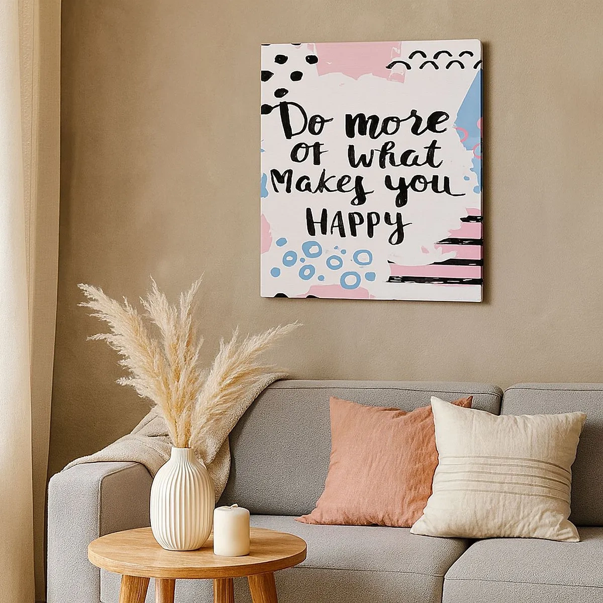 Obraz na płótnie - Jak być szczęśliwym - 30x30 cm