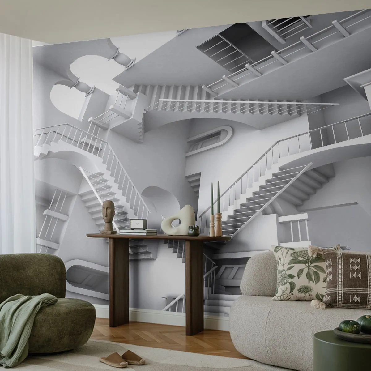 Fototapeta Premium Canvas - Paradoksy przestrzeni - Abstrakcja, 3D, Architektura - 250x175 cm