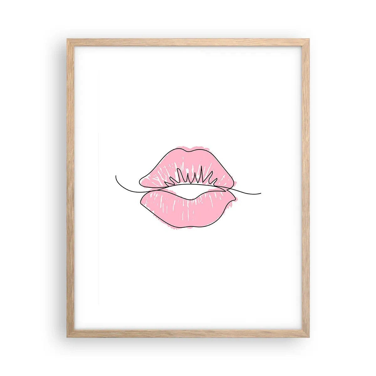 Plakat w ramie jasny dąb - Gotowy do pocałunku? - 40x50 cm