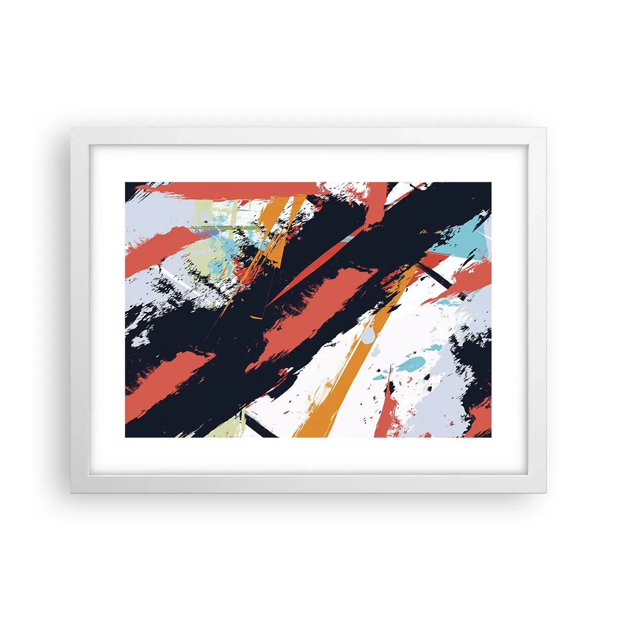 Plakat w białej ramie - Kompozycja dynamiczna - 40x30 cm