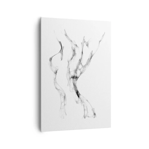 Obraz na płótnie - Delikatne, abstrakcyjne linie przypominające smugi dymu na jasnym tle - 70x100cm - Piękna i silna - Nowoczesna dekoracja ścienna do salonu i sypialni ARTTOR