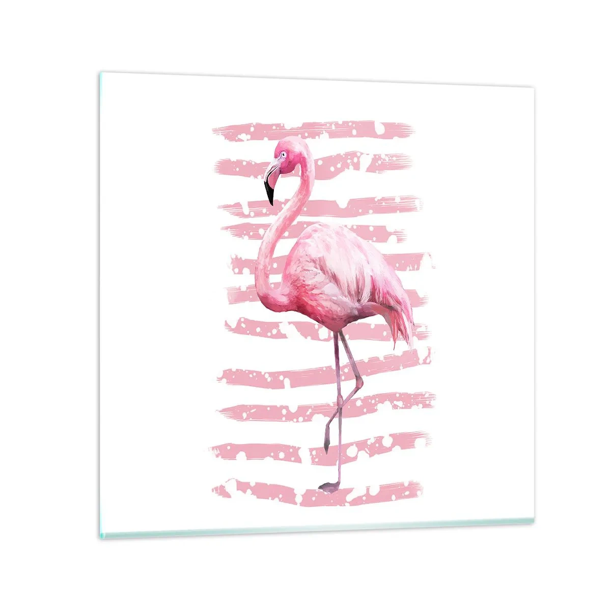 Obraz na szkle - Z godnościa, choć na różowo - 70x70 cm