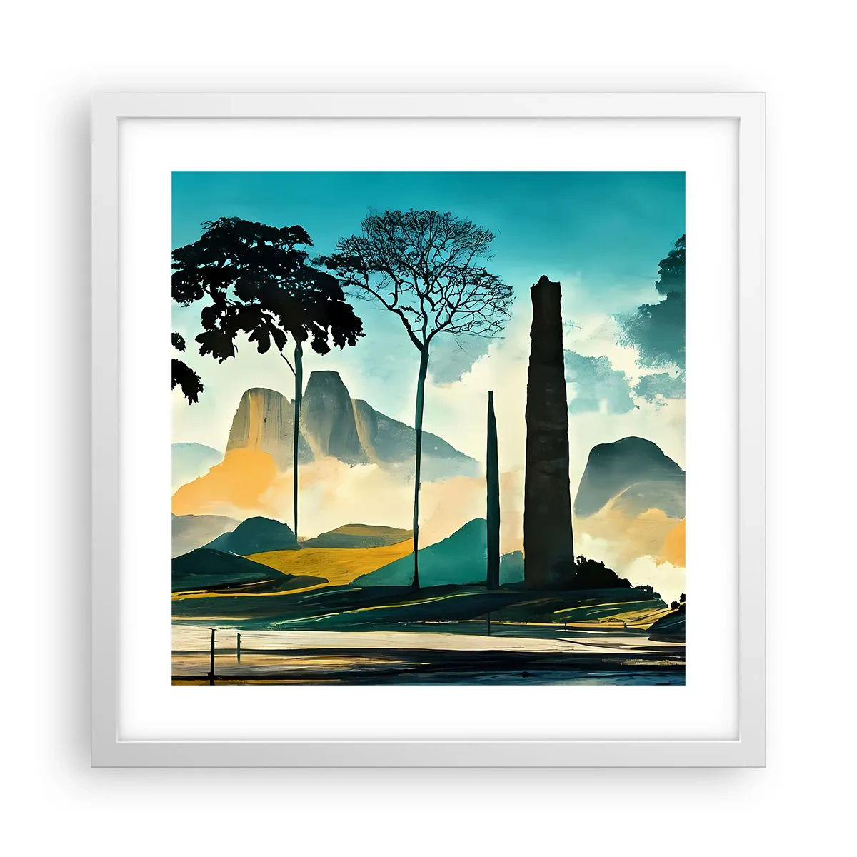 Plakat w białej ramie - Wciąż wyżej i wyżej - 40x40 cm