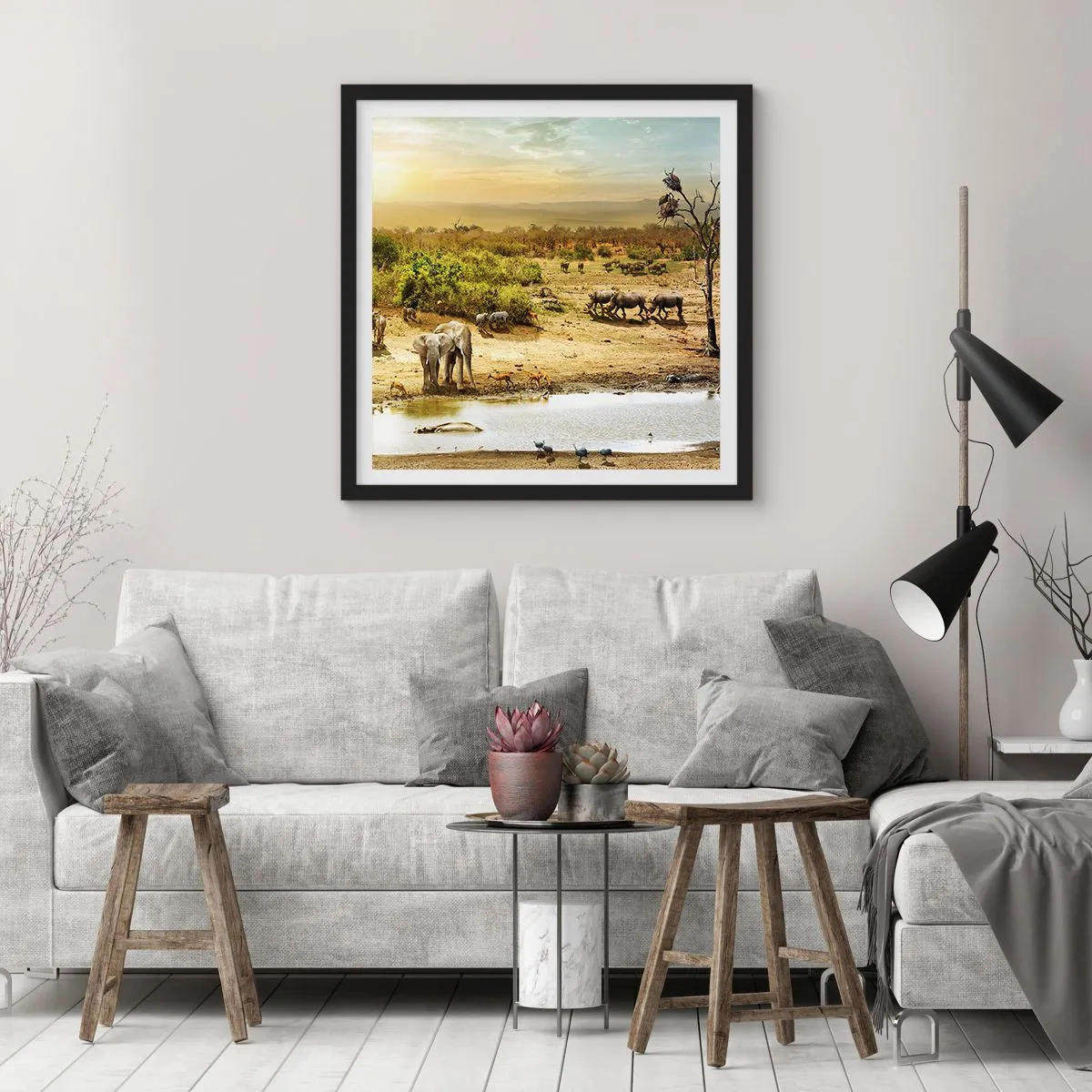 Plakat w czarnej ramie - "Z Edenu zaś wypływała rzeka…" - 50x50 cm