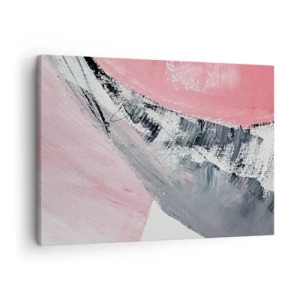 Obraz na płótnie - Abstrakcyjna kompozycja w odcieniach różu i szarości - 70x50cm - Kompozycja dopasowana - Nowoczesna dekoracja ścienna do salonu i sypialni ARTTOR