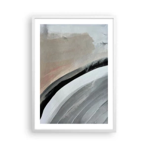 Plakat w białej ramie - Kompozycja: łuk czerni i szarości - 50x70 cm