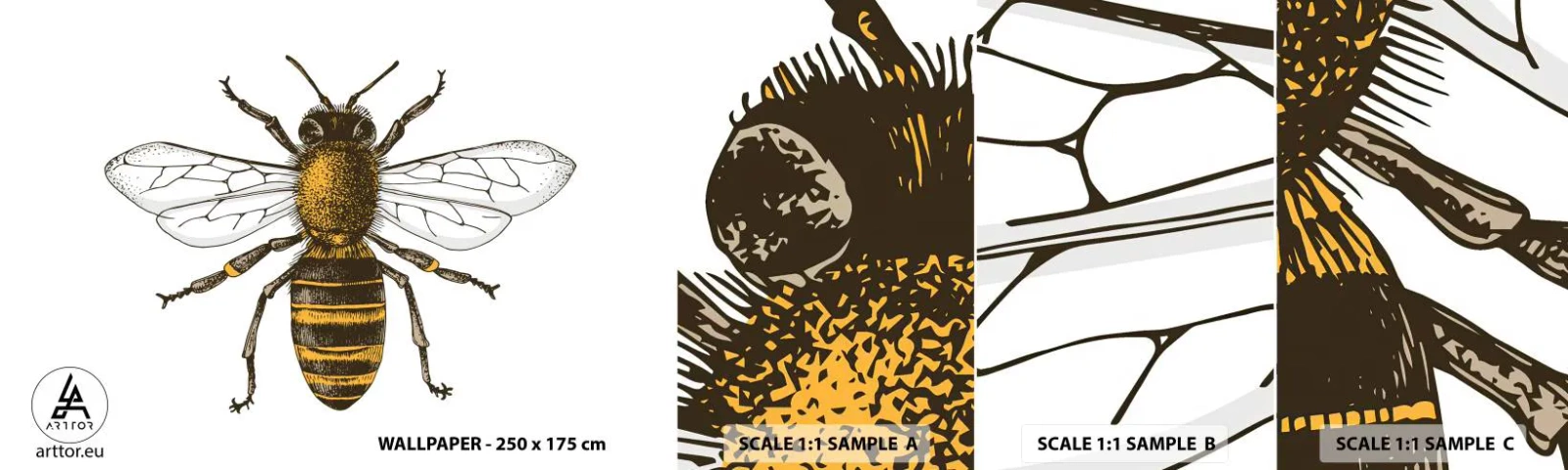Fototapeta Próbka Standard Eco - Piękna i dobra - Pszczoła, Owad, Natura - 100x30 cm