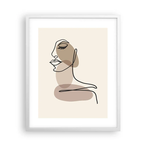 Plakat w białej ramie - Zasłuchana w siebie - 40x50 cm