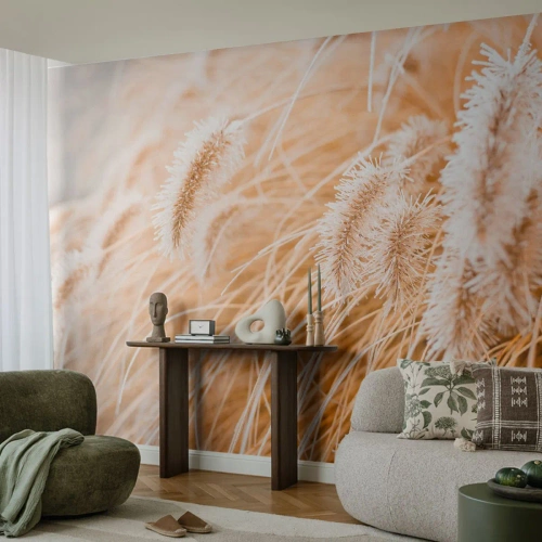 Fototapeta Samoprzylepna Deluxe Sticker - Złoty szelest traw - Trawa Pampasowa, Łąka, Natura - 100x70 cm
