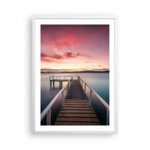 Plakat w białej ramie - Łagodny płomień wieczoru - 50x70 cm