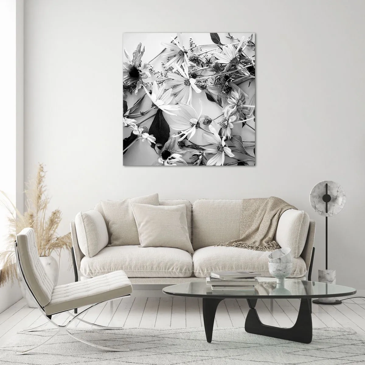 Obraz na szkle - Nie-bukiet kwiatów - 40x40 cm