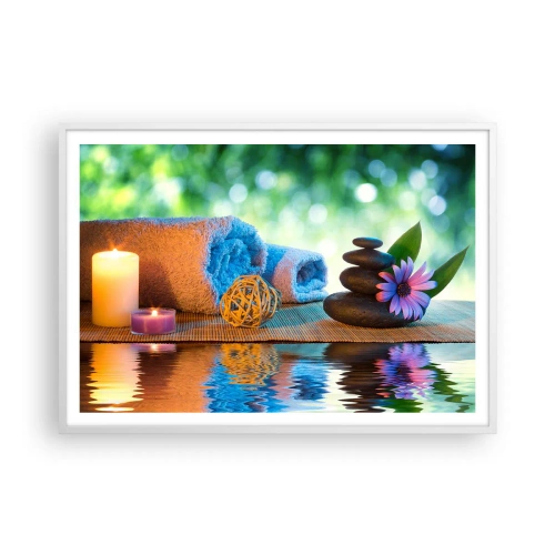 Plakat w białej ramie - Czas dla ciała - 100x70 cm