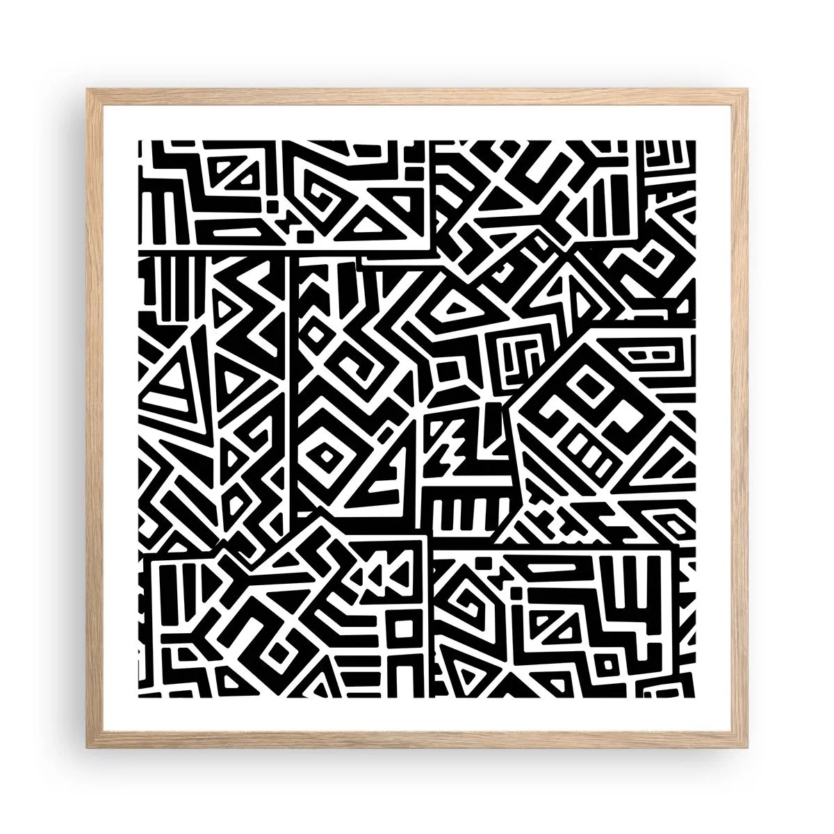 Plakat w ramie jasny dąb - Kompozycja prekolumbijska - 60x60 cm