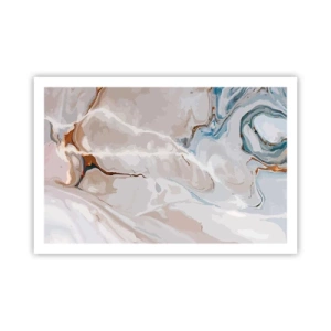 Plakat - Błękitne meandry pod bielą - 91x61 cm