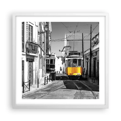 Plakat w białej ramie - Duch Lizbony - 50x50 cm