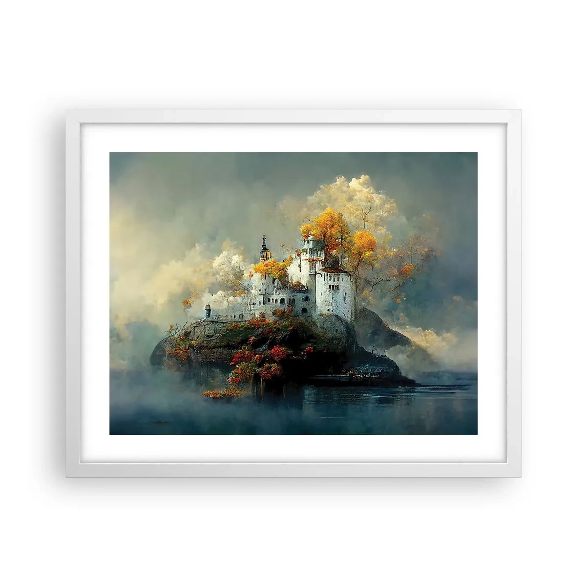 Plakat w białej ramie - Początek romantycznej opowieści - 50x40 cm