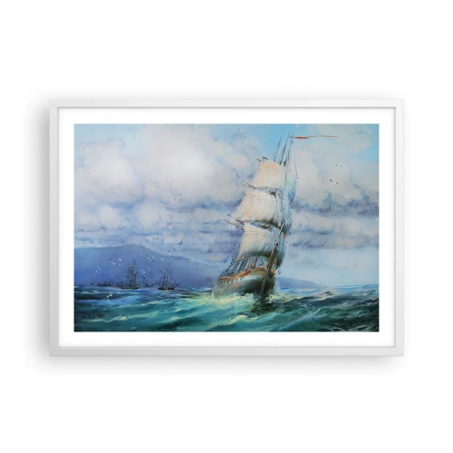 Plakat w białej ramie - Pomyślnych wiatrów - 70x50 cm