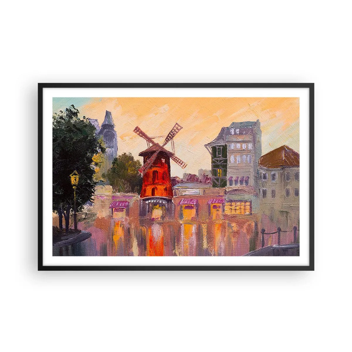 Plakat w czarnej ramie - Paryskie ikony – Moulin Rouge - 91x61 cm