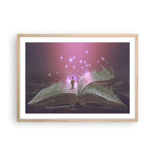 Plakat w ramie jasny dąb - Zaproszenie do innego świata - przeczytaj! - 70x50 cm