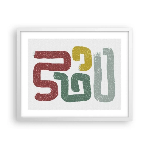 Plakat w białej ramie - W nieznanym języku - 50x40 cm