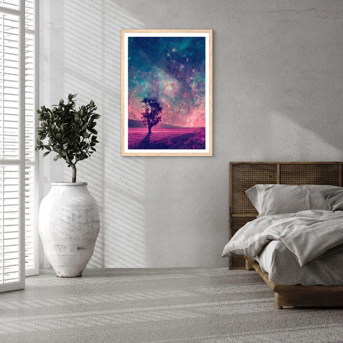 Plakat w ramie jasny dąb - Pod magicznym niebem - 50x70 cm