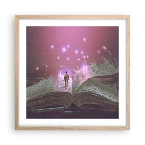 Plakat w ramie jasny dąb - Zaproszenie do innego świata - przeczytaj! - 50x50 cm