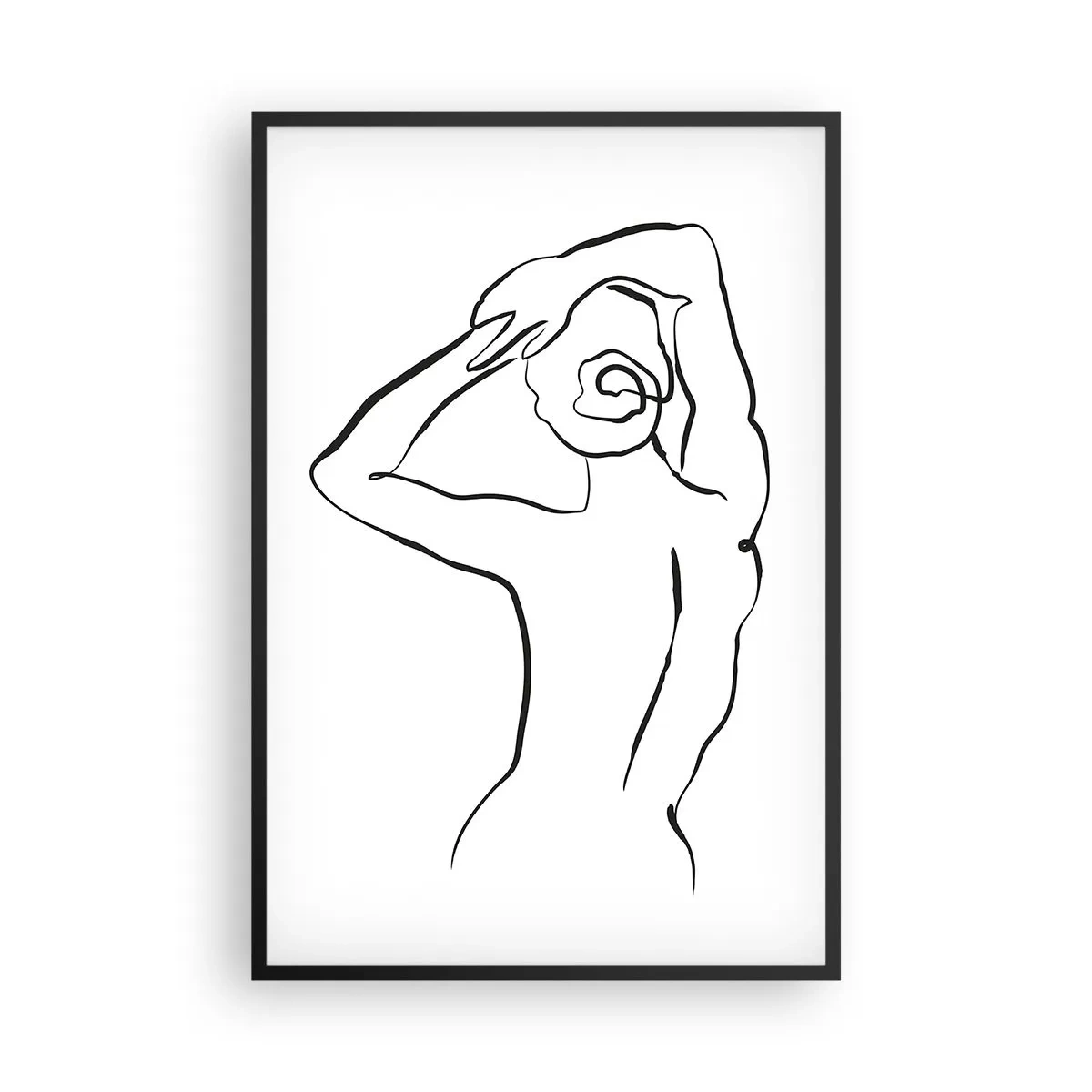 Plakat w czarnej ramie - Akt o poranku - 61x91 cm