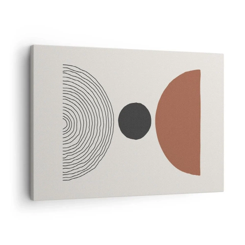 Obraz na płótnie - Abstrakcyjne figury geometryczne w ciepłych barwach - 70x50cm - W centrum uwagi - Nowoczesna dekoracja ścienna do salonu i sypialni ARTTOR