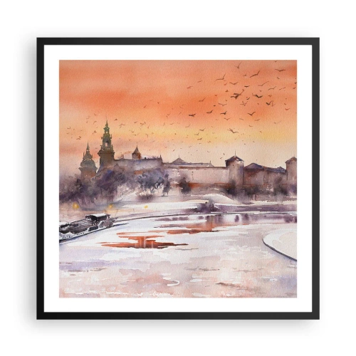 Plakat w czarnej ramie - Królewski zachód słońca - 60x60 cm