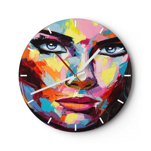 Zegar ścienny - Dusza też kolorowa - 40x40 cm