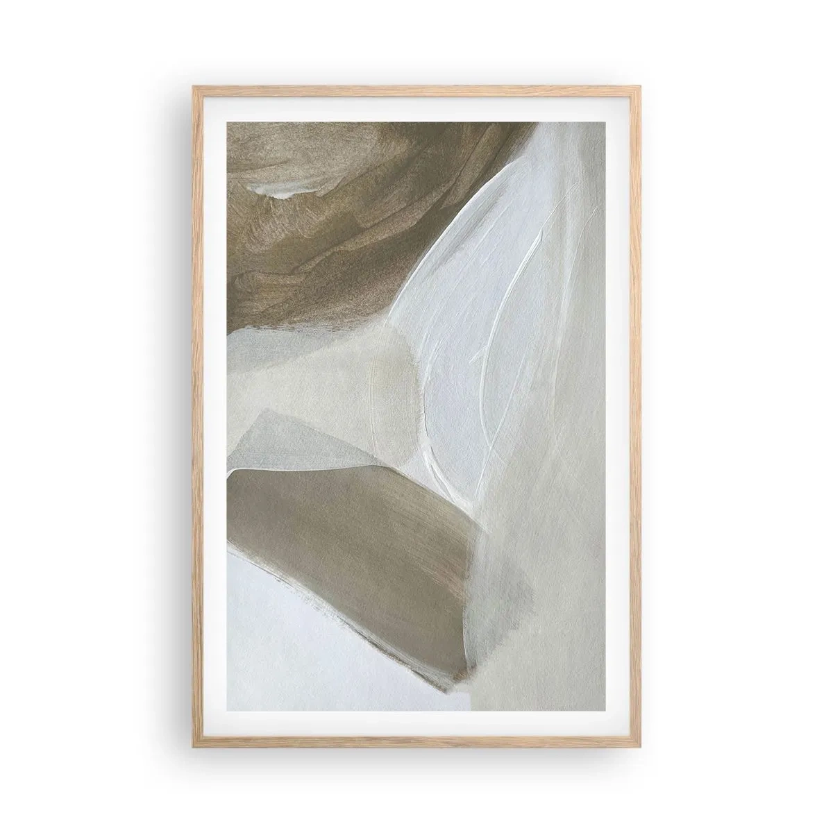 Plakat w ramie jasny dąb - Fala bieli - 61x91 cm