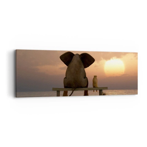 Obraz na płótnie - Dobrze jest razem pomilczeć - 90x30 cm