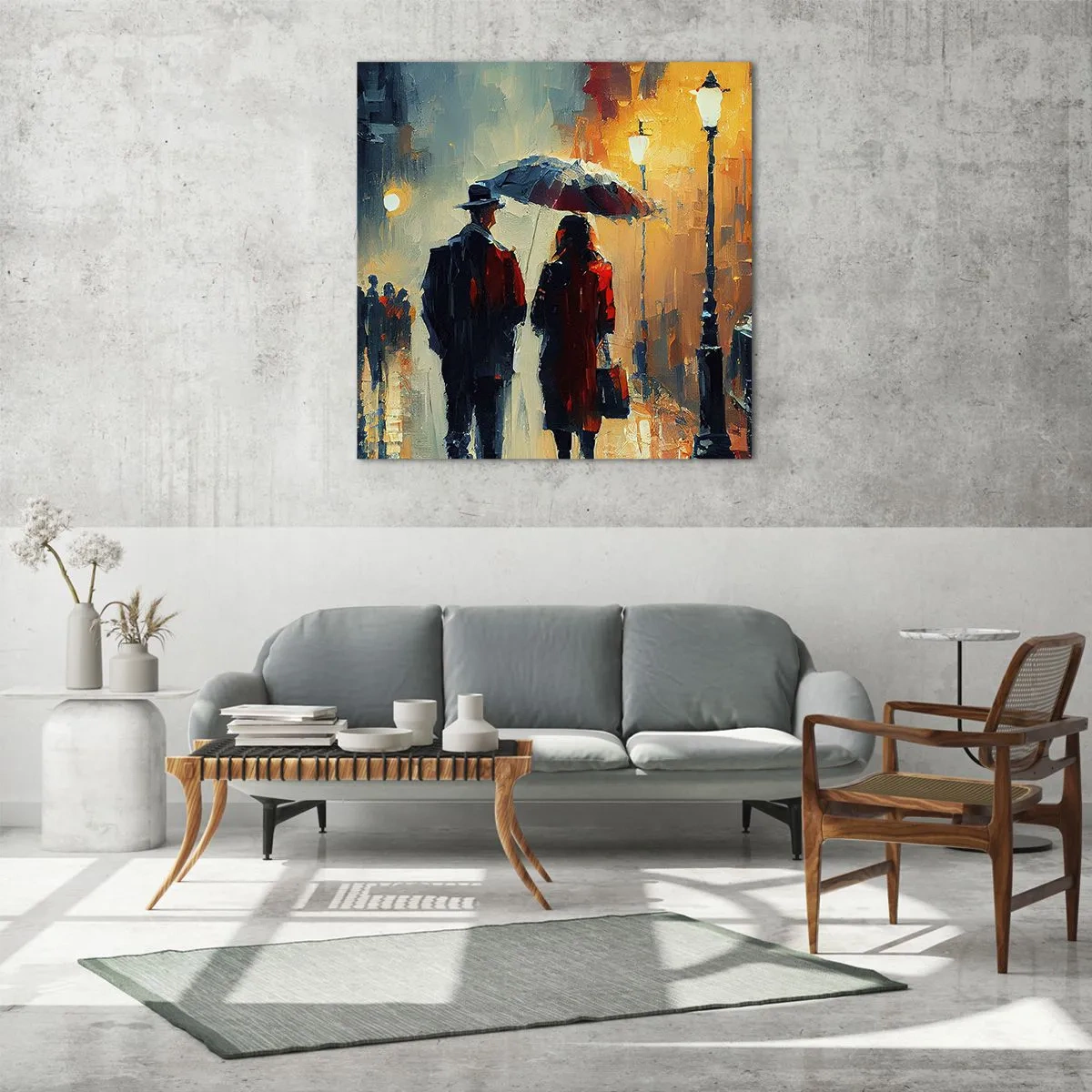 Obraz na szkle - Miejska love story - 30x30 cm