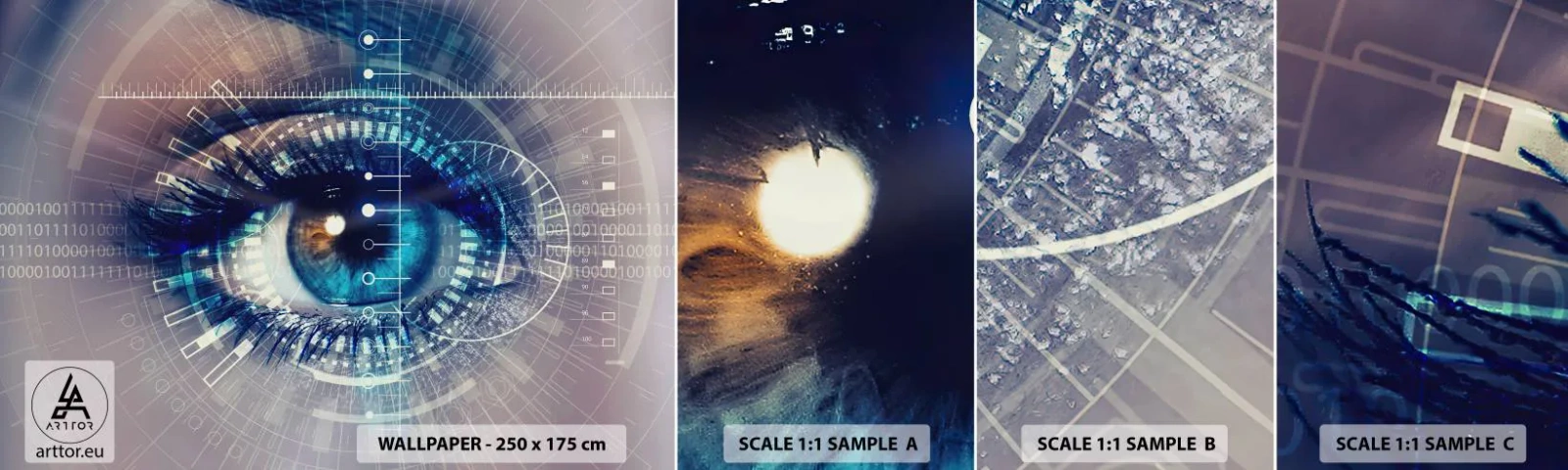 Fototapeta Próbka Samoprzylepna Deluxe Sticker - Myślisz, że mnie znasz - Abstrakcja, Oko, Grafika - 100x30 cm