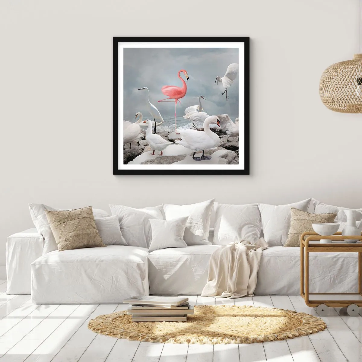 Plakat w czarnej ramie - Skąd się tu wziąłem? - 30x30 cm