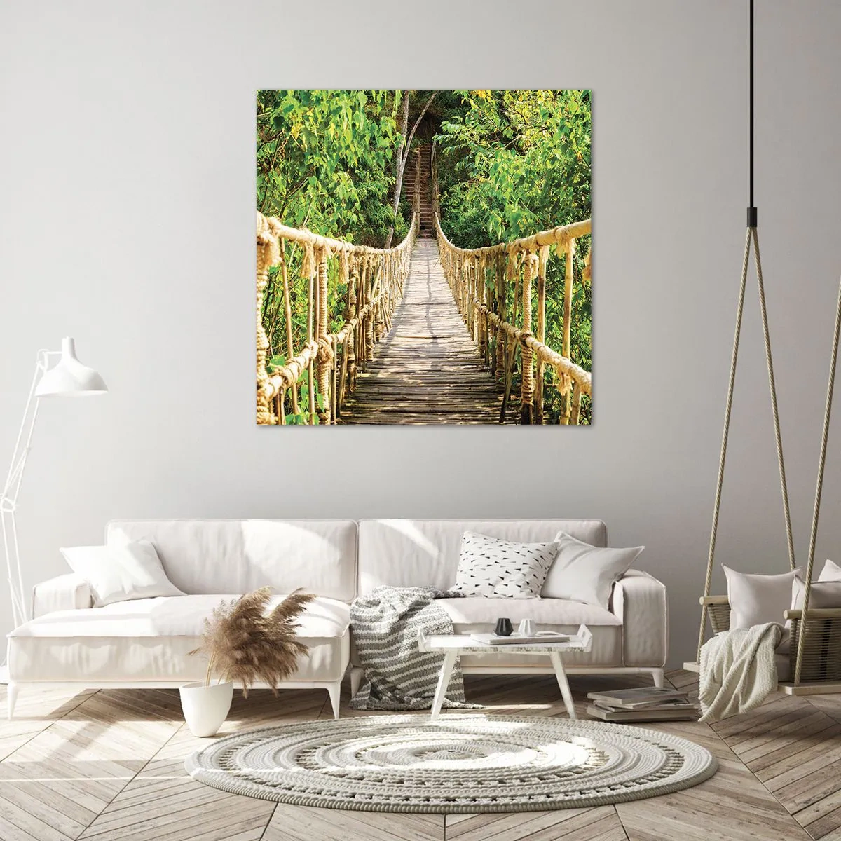 Obraz na płótnie - Zawieszony w zieleni - 70x70 cm